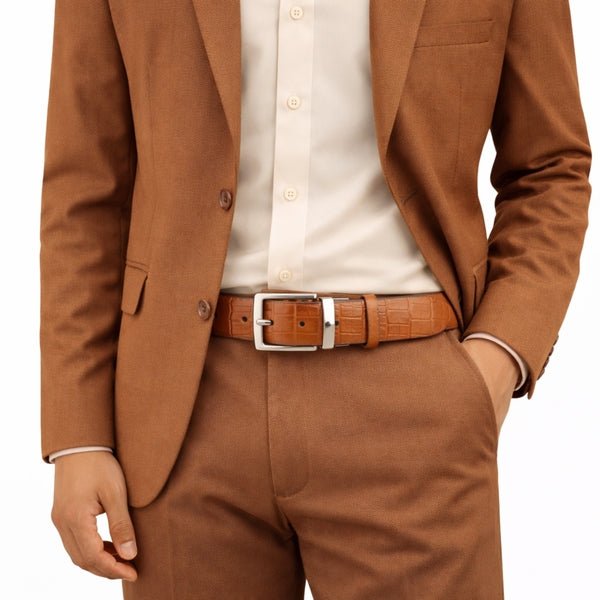 Adrian Croco Reversible Formal Leather Belt - Don Miller