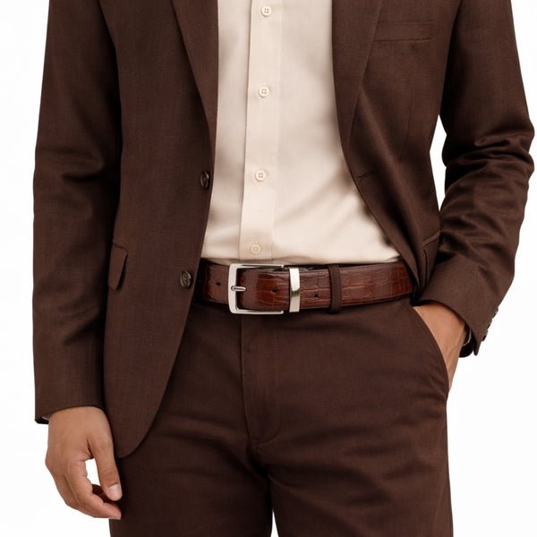 Adrian Croco Reversible Formal Leather Belt - Don Miller
