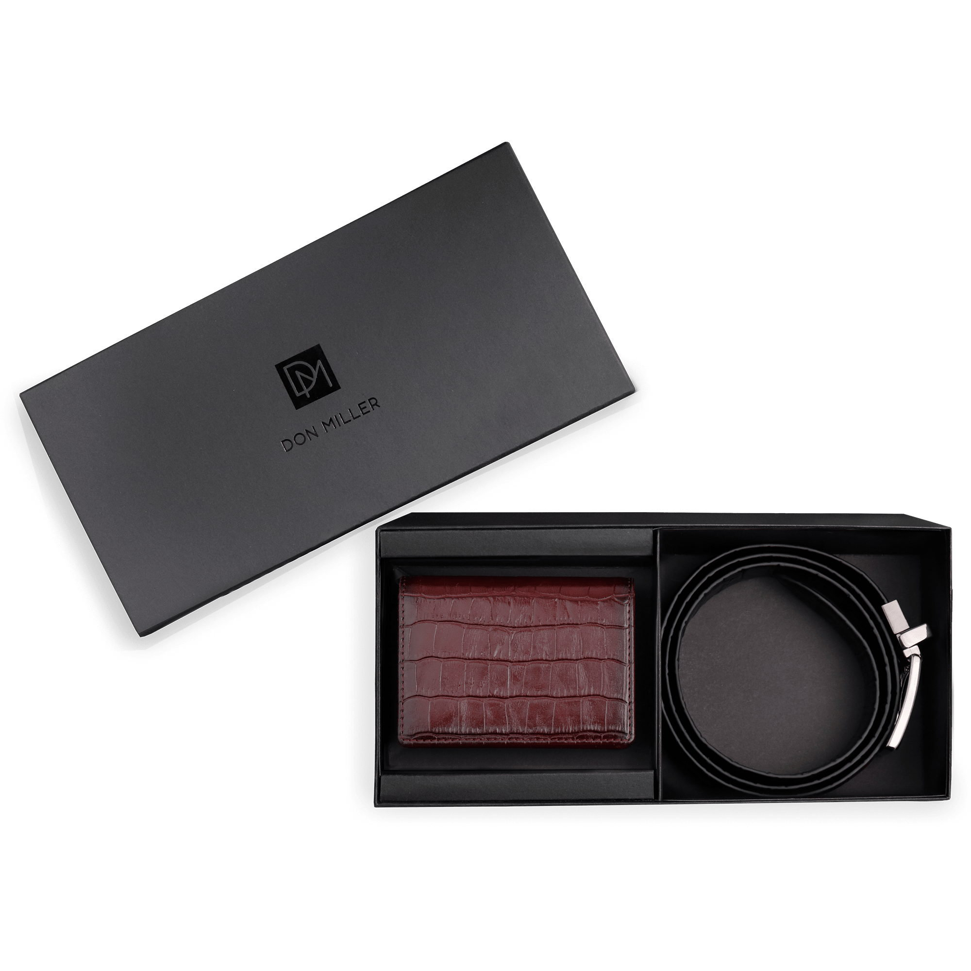 Adrian Croco Reversible Formal Leather Belt & Urban Croco Duofold Gift Set - Don Miller