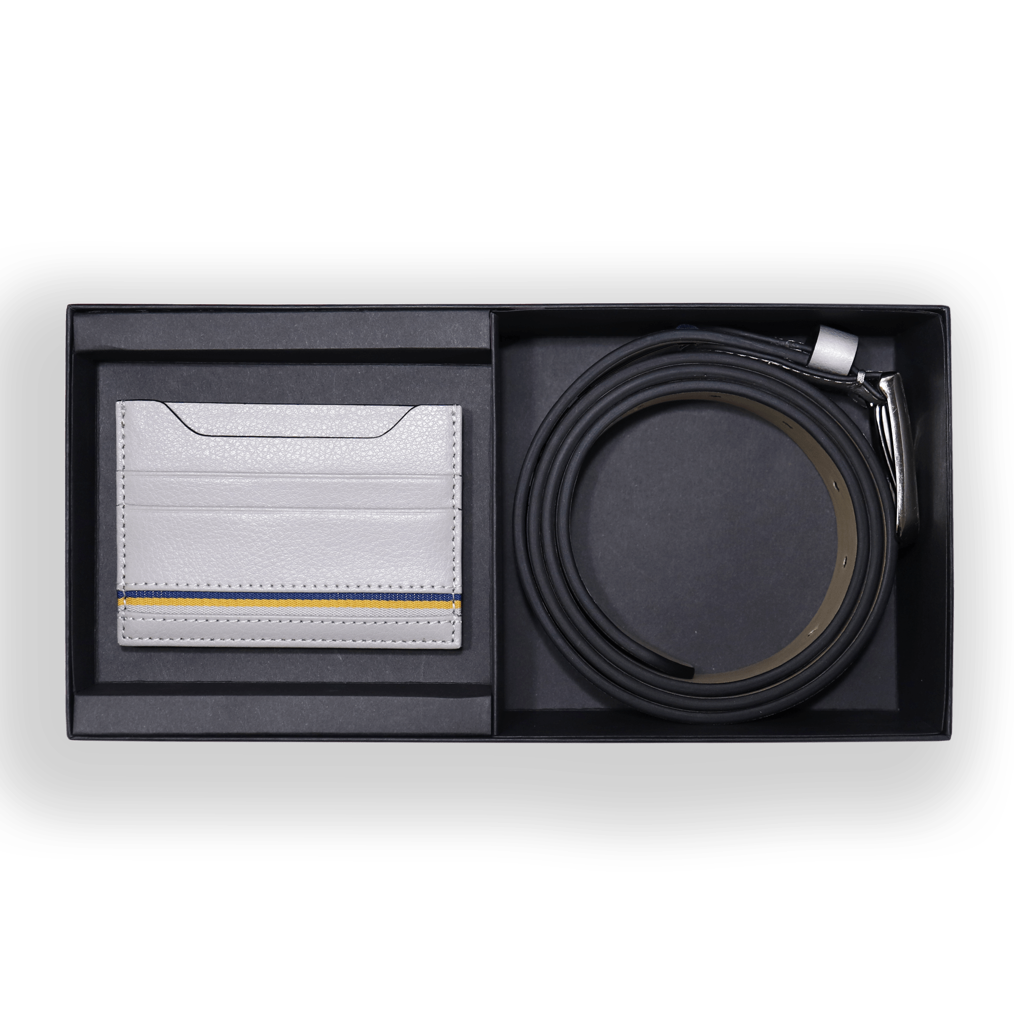 Signature Stripe Card Case and Belt Gift Set - Don Miller