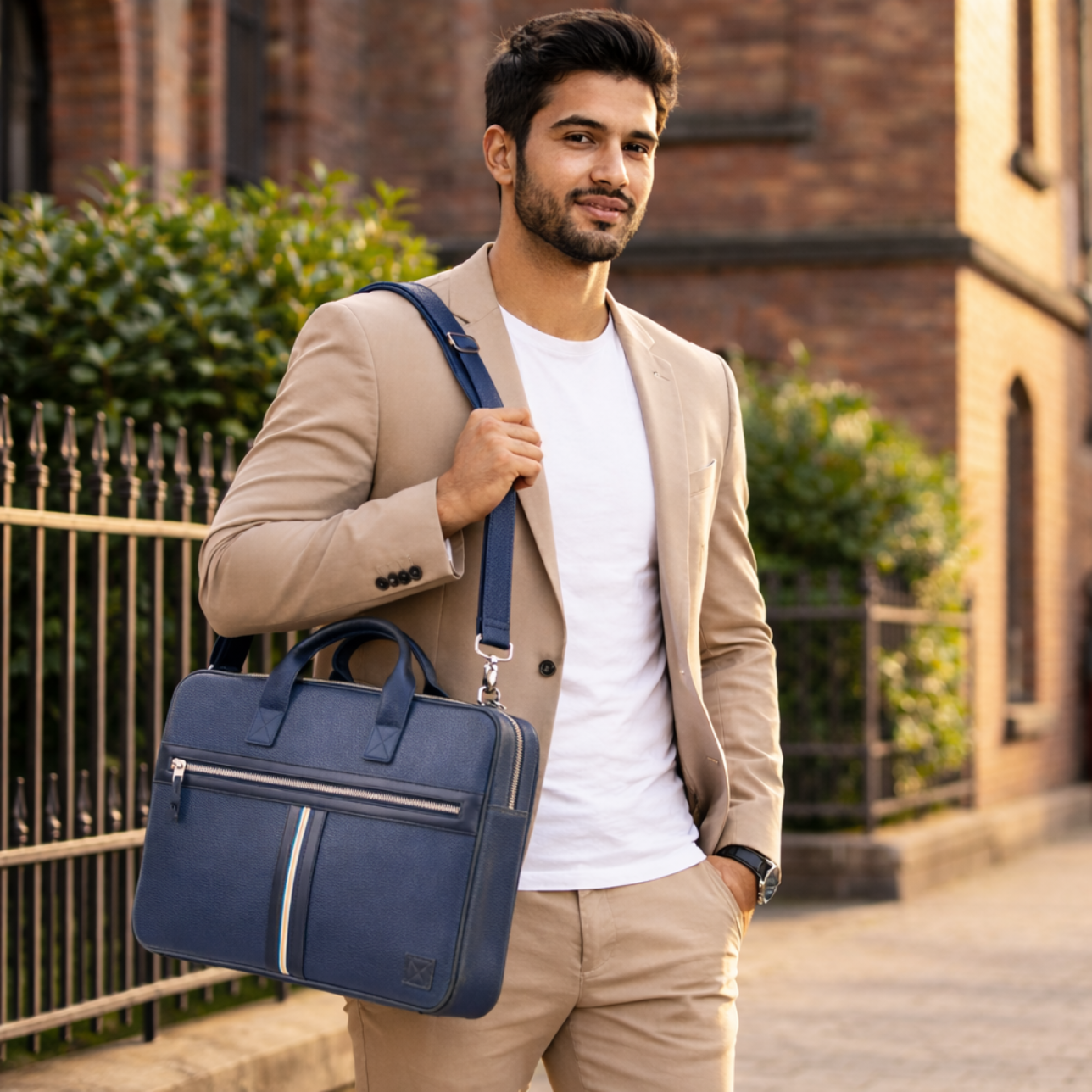 Heritage Striped Laptop Bag