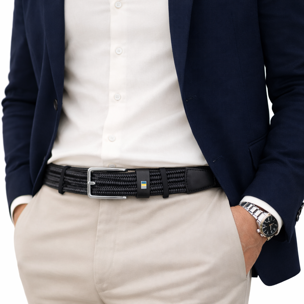Leon Braided Stretch Semi Formal Leather Belt