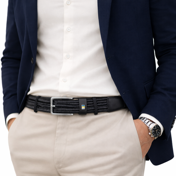 Leon Braided Stretch Semi Formal Leather Belt