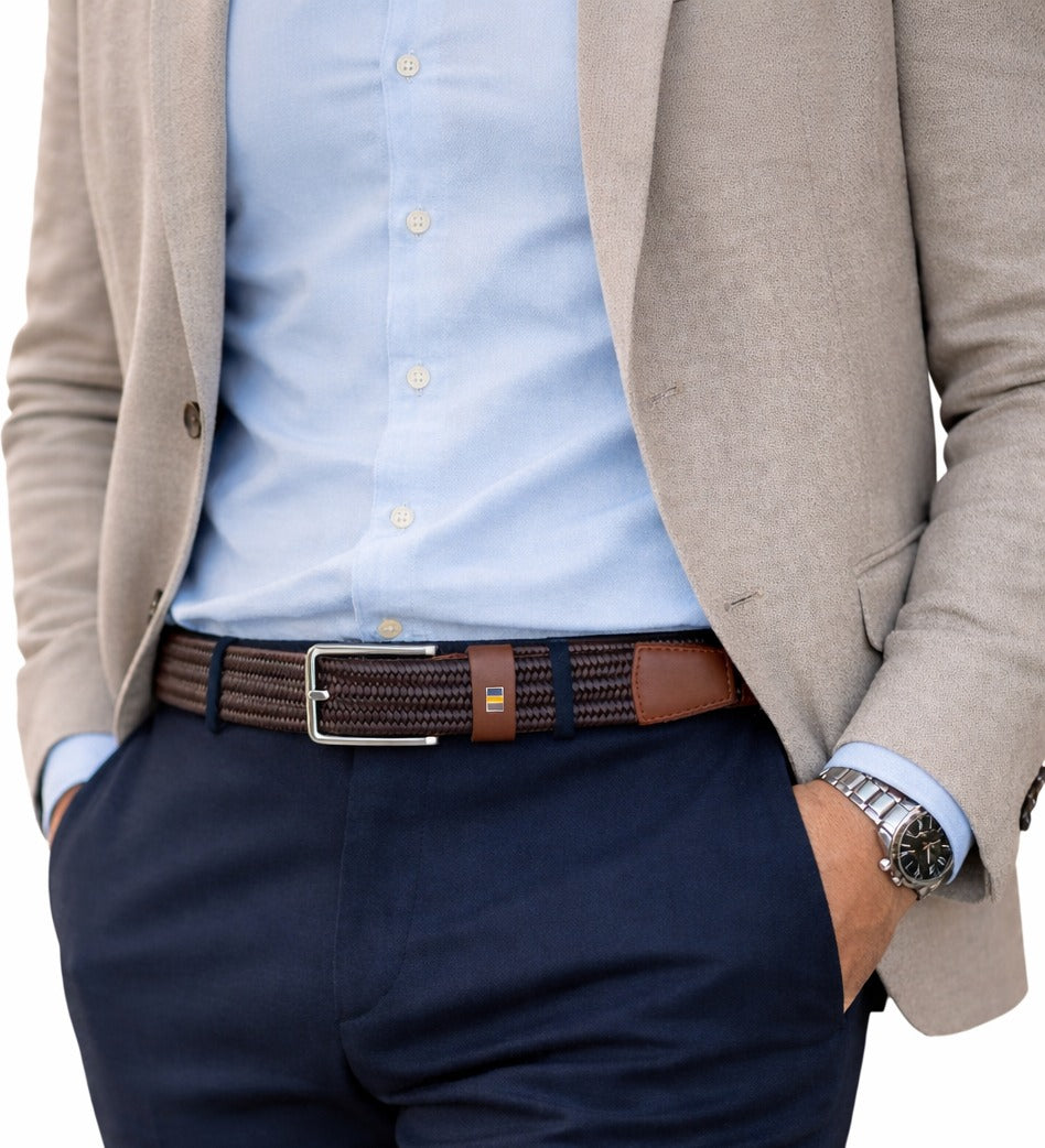 Leon Braided Stretch Semi Formal Leather Belt