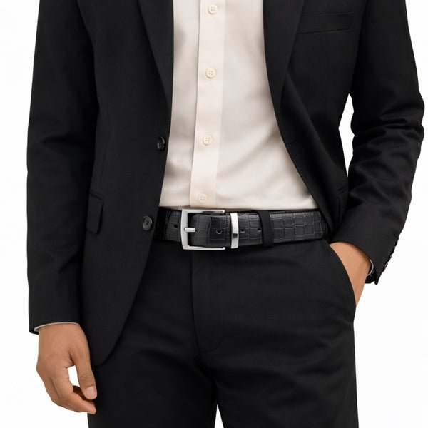 Adrian Croco Reversible Formal Leather Belt - Don Miller