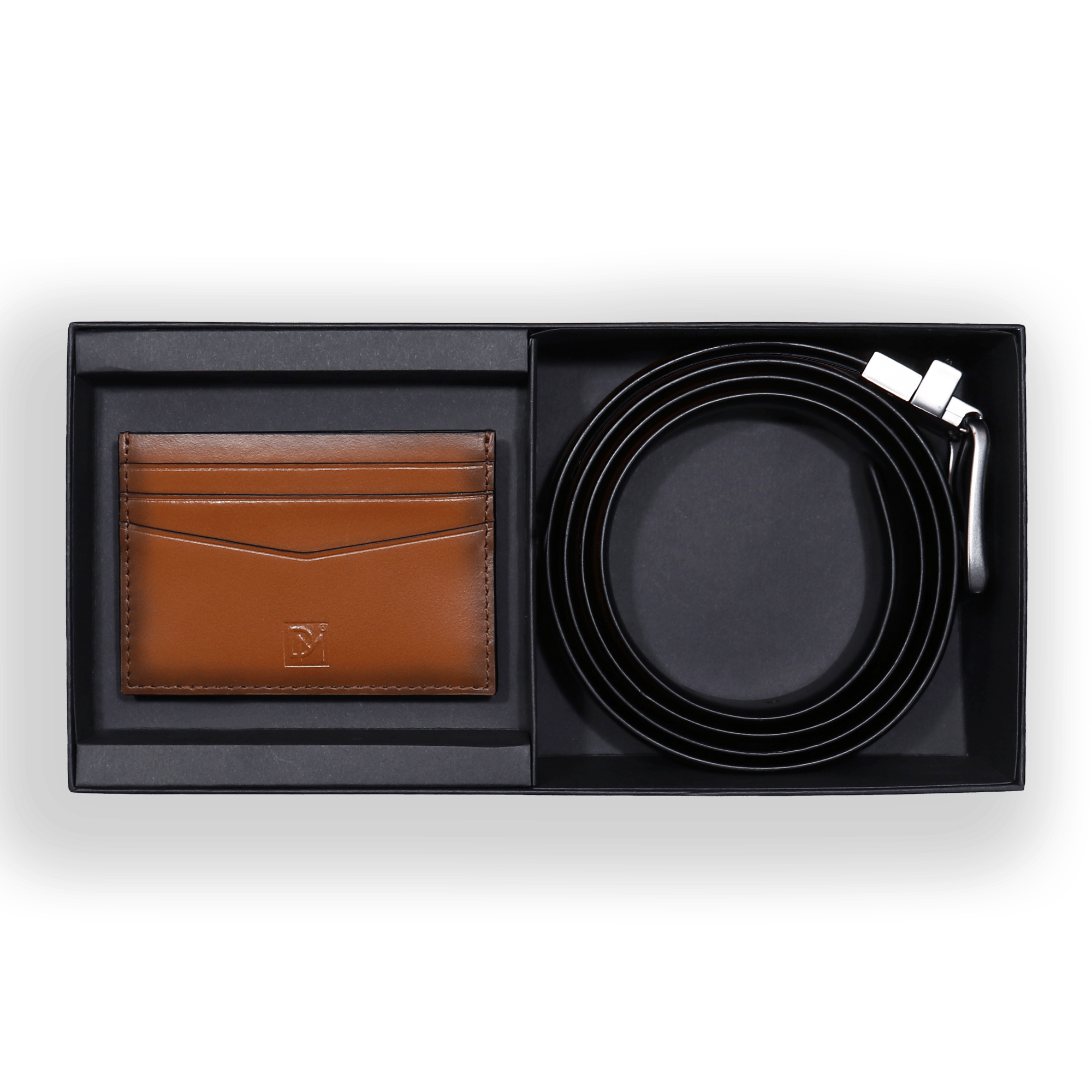 Apex Formal Reversible Leather Belt And Card Case Gift Set - Don Miller