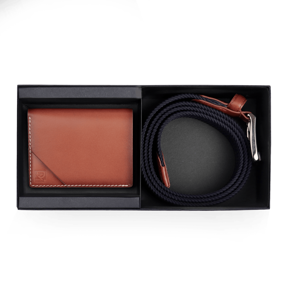 Cooper Braided Stretch Casual Webbing Belt & Modernist Duofold Gift Set - Don Miller