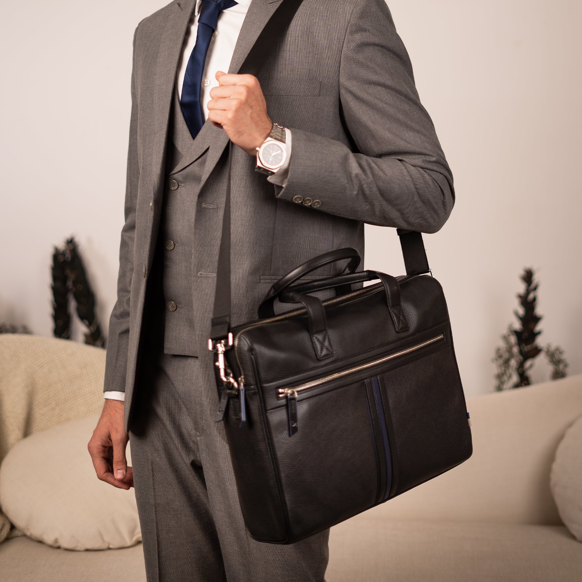 Heritage Striped Briefcase - Don Miller