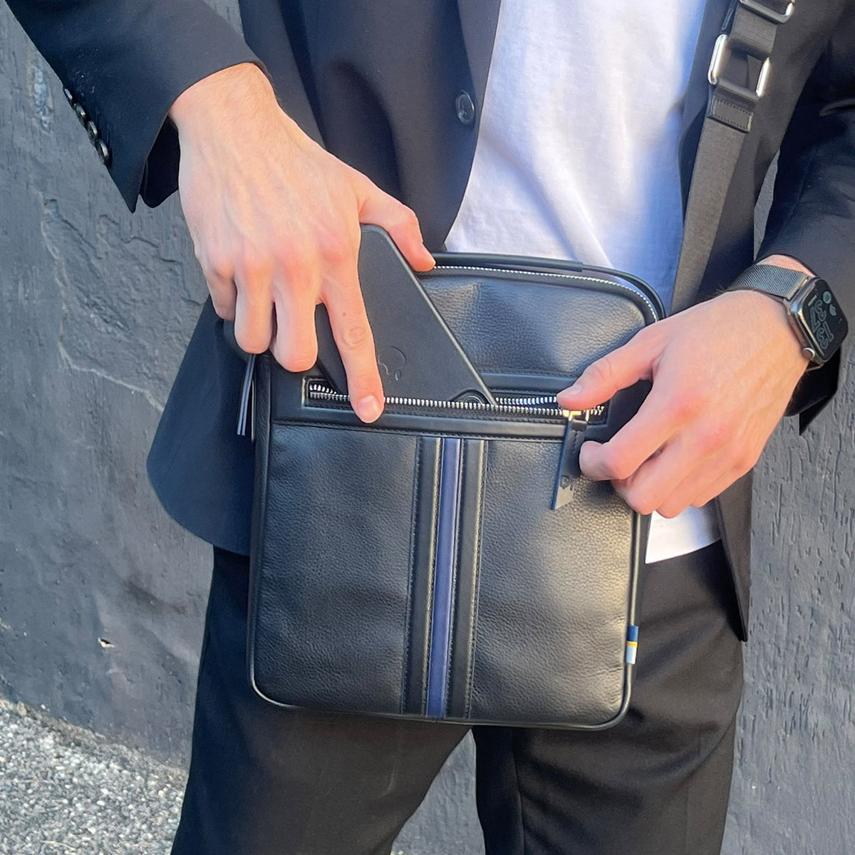 Heritage Striped Large Cross Body - Don Miller