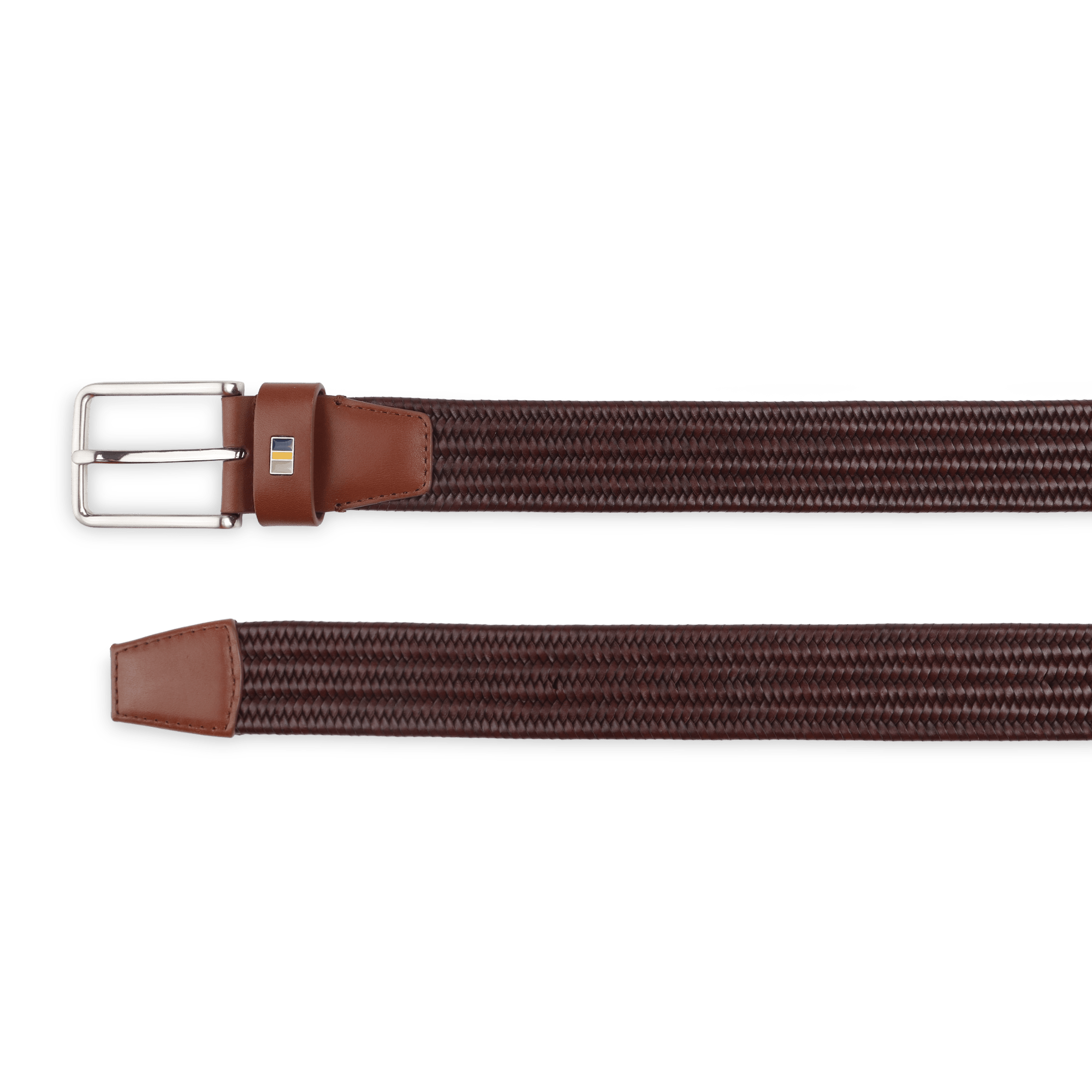 Leon Braided Leather Stretch Semi Formal Leather Belt & Polido Stripe Card Case Gift Set - Don Miller