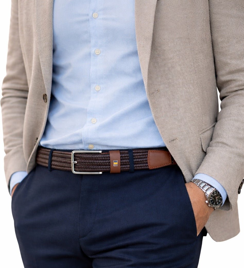 Leon Braided Stretch Semi Formal Leather Belt - Don Miller