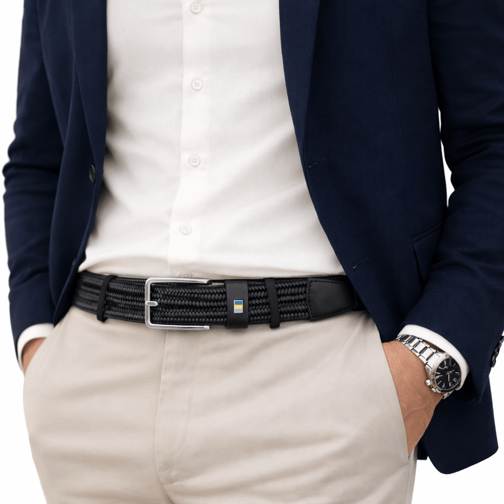 Leon Braided Stretch Semi Formal Leather Belt - Don Miller
