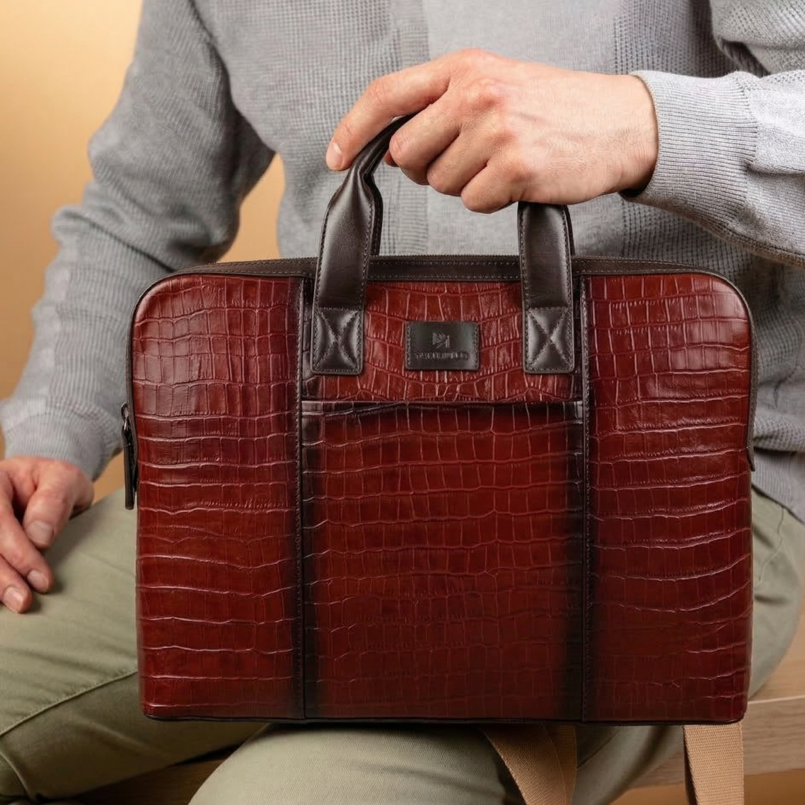 Adrian Croco Slim Laptop Bag