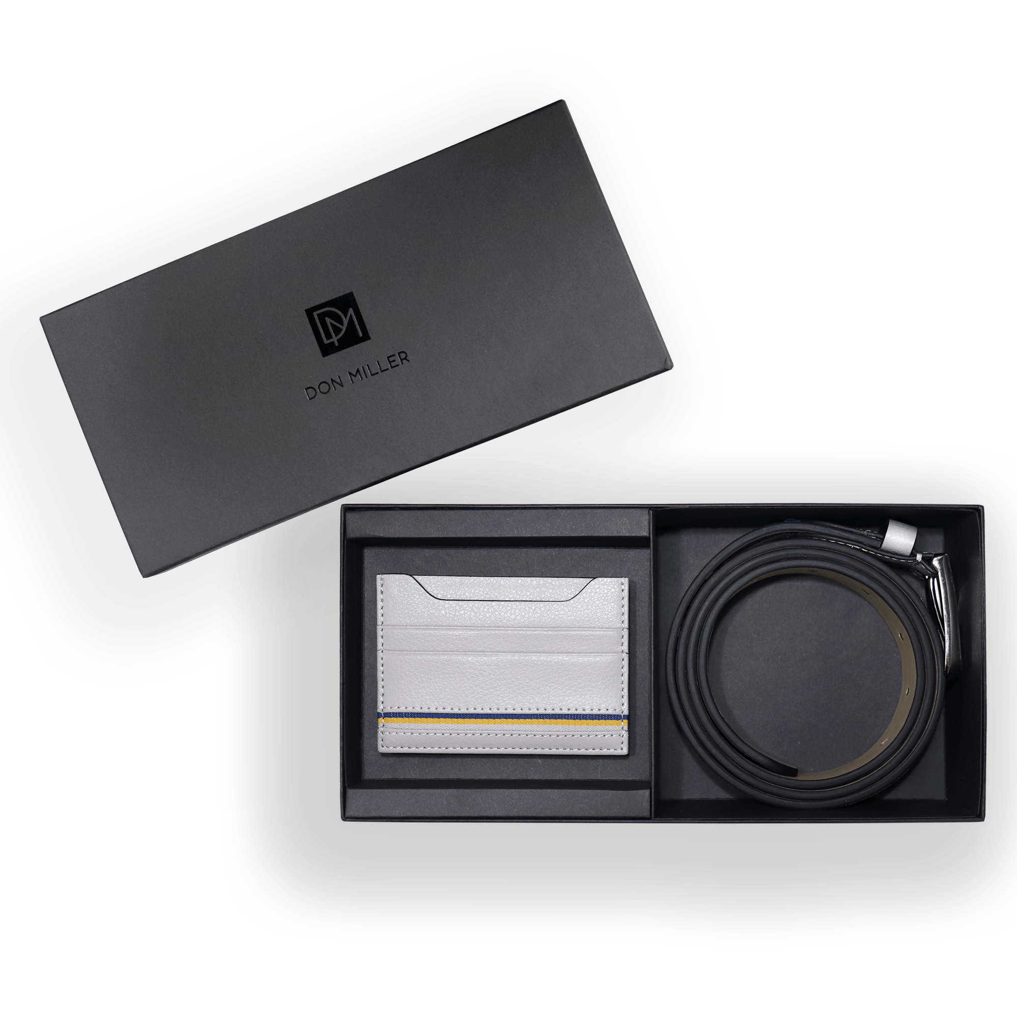 Signature Stripe Card Case and Belt Gift Set - Don Miller