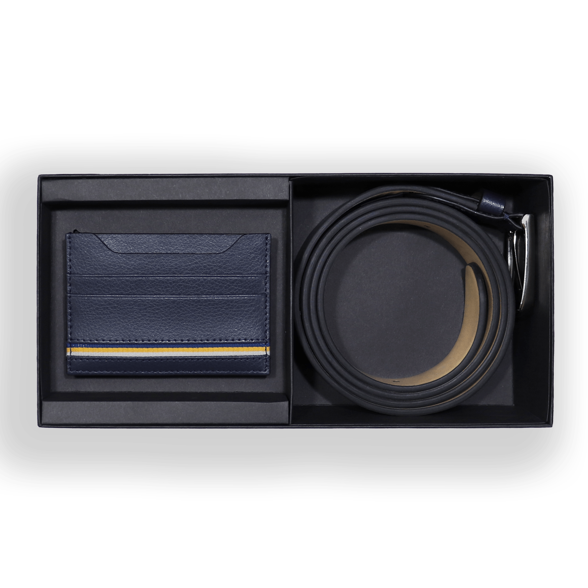 Signature Stripe Card Case and Belt Gift Set - Don Miller