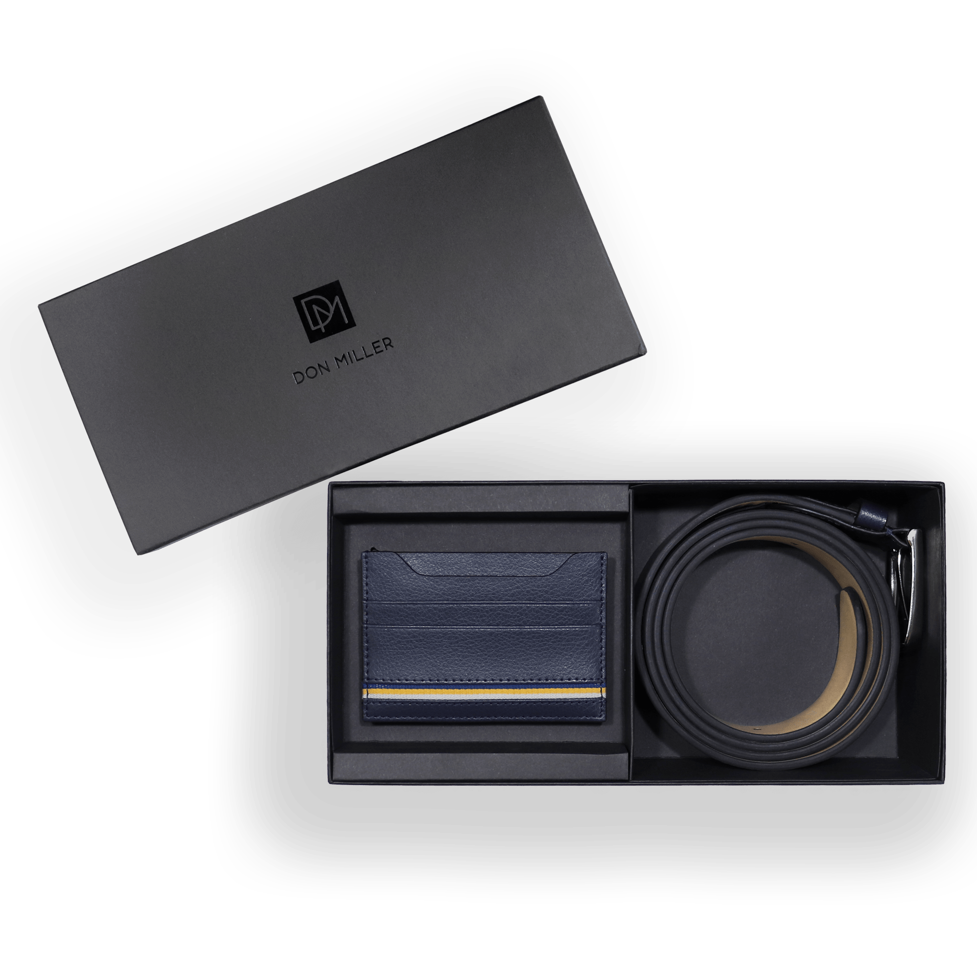 Signature Stripe Card Case and Belt Gift Set - Don Miller
