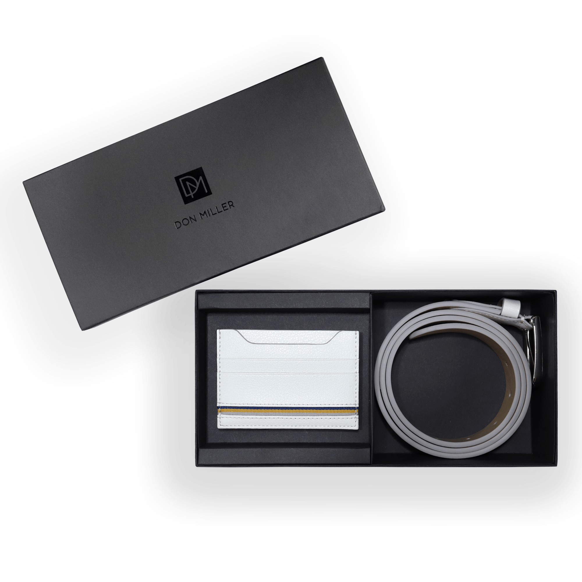 Signature Stripe Card Case and Belt Gift Set - Don Miller
